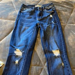 kancan women’s distressed skinnies